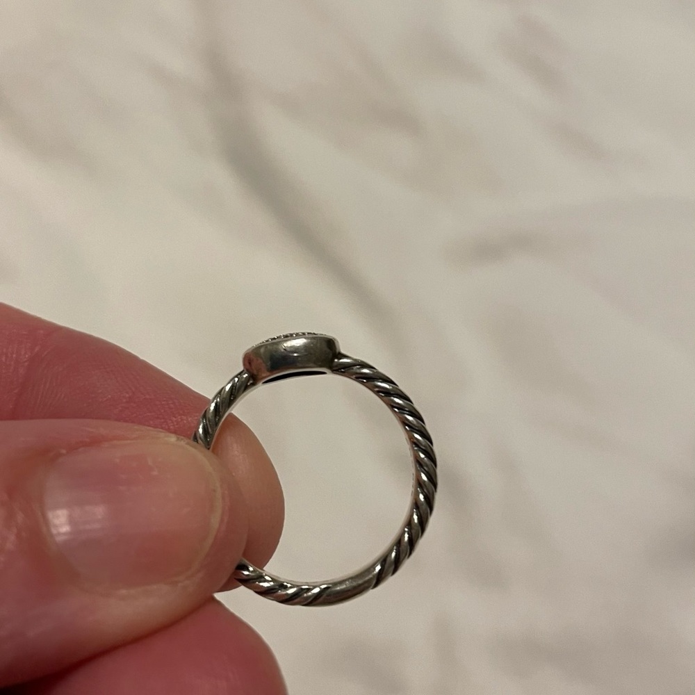 David yurman silver ring with pave diamonds - Picture 2 of 4